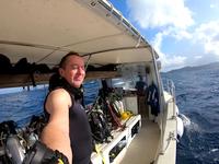 Claus on a diveboat in Costa Rica