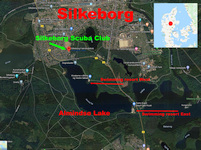 Location of Almindsoe Lake just outside Silkeborg