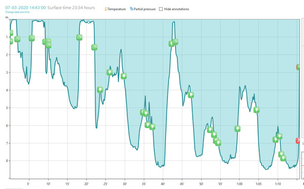 Log from dive 2 on March 7